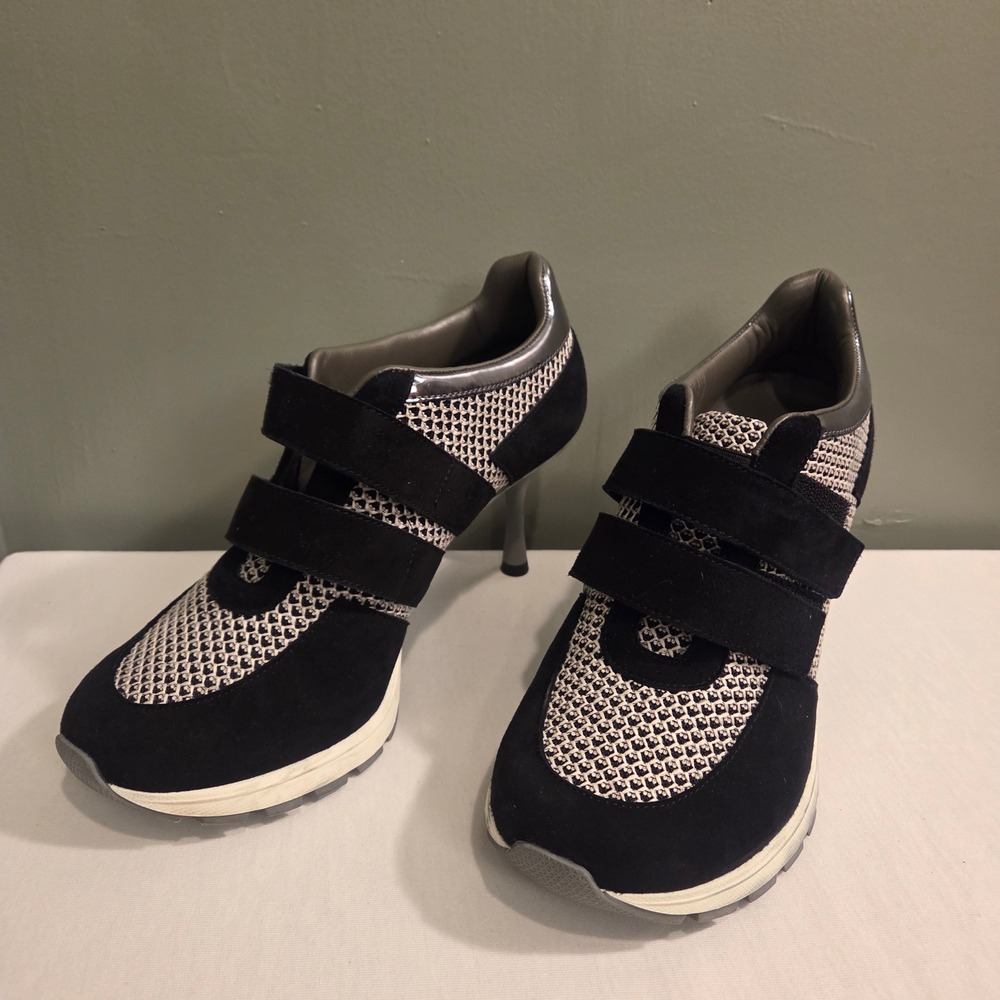 Sneex The Blake Women's Napa Leather Double Strap High Heel Sneakers Size 9‎